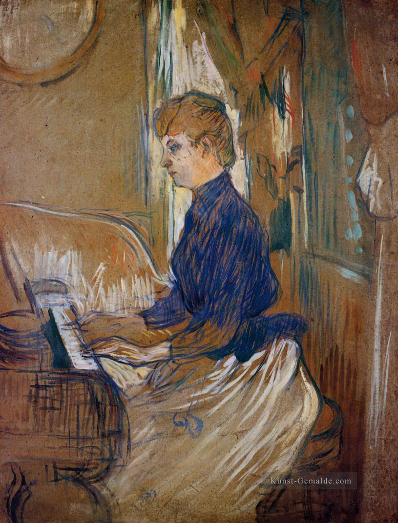 am Klavier madame juliette pascal im Salon des Schlosses de Malromé 1896 Toulouse Lautrec Henri de Ölgemälde